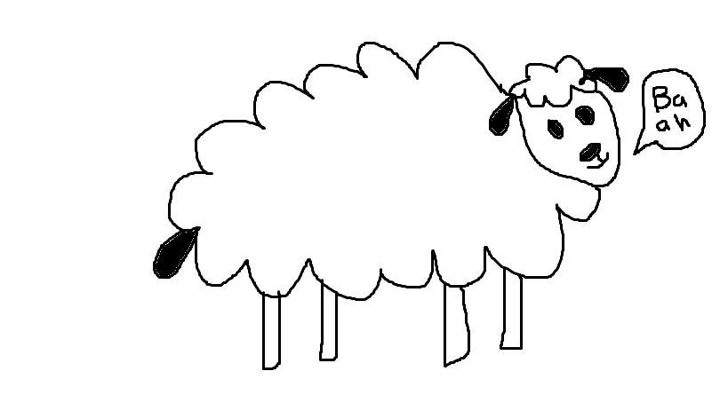 picture of sheep Leiya drew